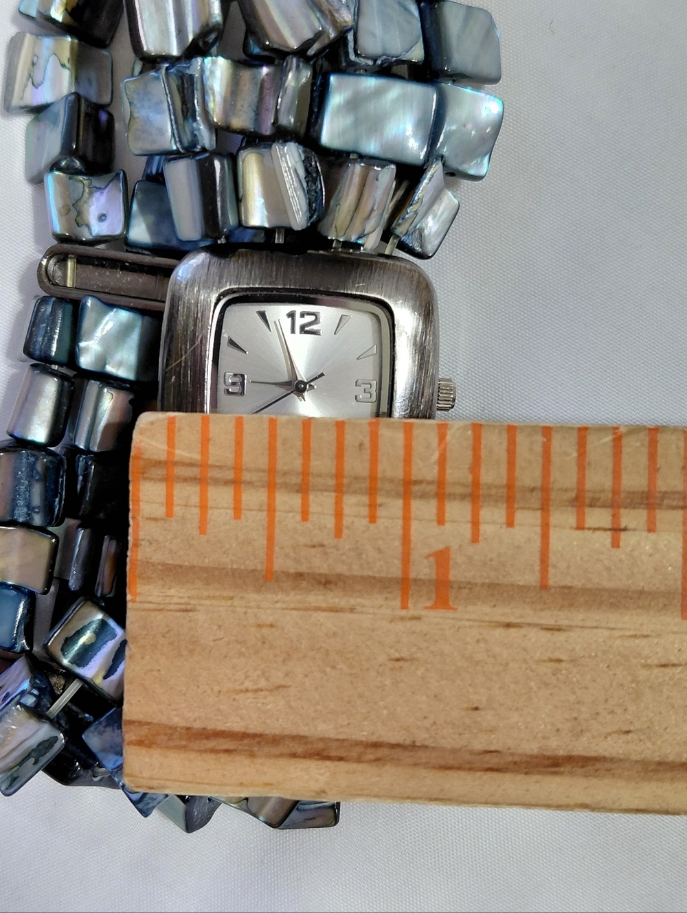 Silver Quartz Shell Watch Stretch - Picture 6 of 7